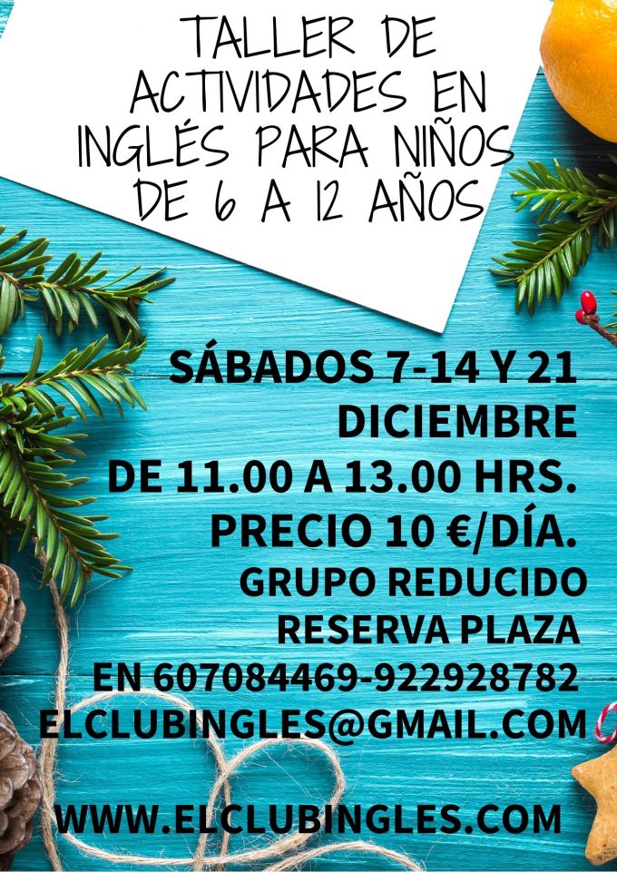 taller para niños de 6 a 12 años Talleres-actividades y diversión en inglés.